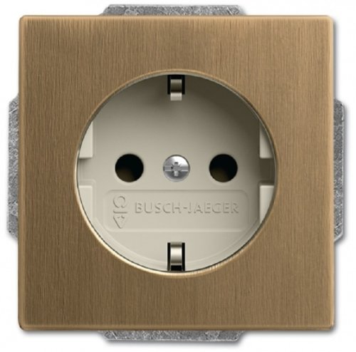 Розетка с заземлением без рамки ABB Династия 1-м. шторки античная латунь/белая роспись фото Розетка с заземлением без рамки ABB Династия 1-м. шторки античная латунь/белая роспись картинка